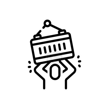 Illustration for Black line icon for overhead - Royalty Free Image