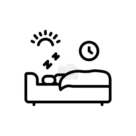 Téléchargez les illustrations : Icône ligne noire pour le sommeil - en licence libre de droit