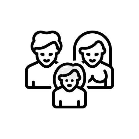 Illustration for Black line icon for parenting - Royalty Free Image