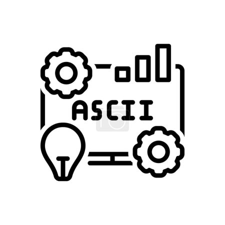Ilustración de Icono de línea negra para ascii - Imagen libre de derechos