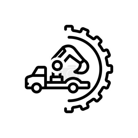 Illustration for Black line icon for equipment - Royalty Free Image