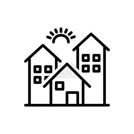 Illustration for Black line icon for properties - Royalty Free Image