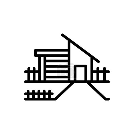 Illustration for Black line icon for shed - Royalty Free Image