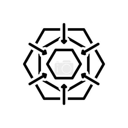 Illustration for Black line icon for center - Royalty Free Image