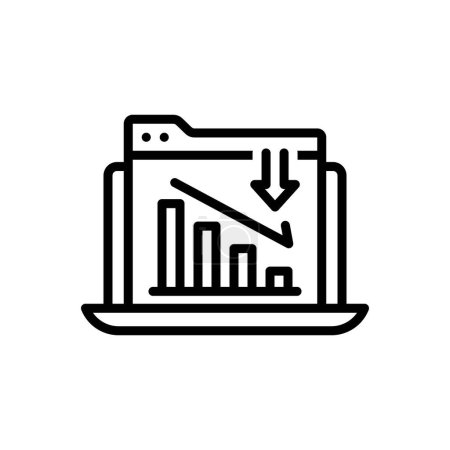 Illustration for Black line icon for reduces - Royalty Free Image