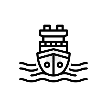 Illustration for Black line icon for ship - Royalty Free Image