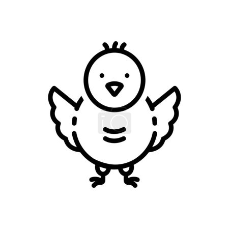 Illustration for Black line icon for chick - Royalty Free Image