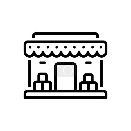 Illustration for Black line icon for stores - Royalty Free Image