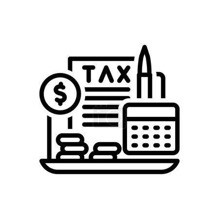 Illustration for Black line icon for fiscal - Royalty Free Image