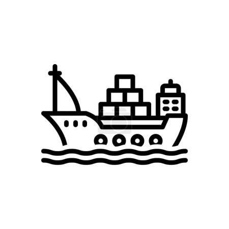 Illustration for Black line icon for vessels - Royalty Free Image