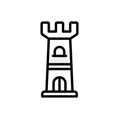 Illustration for Black line icon for castle - Royalty Free Image