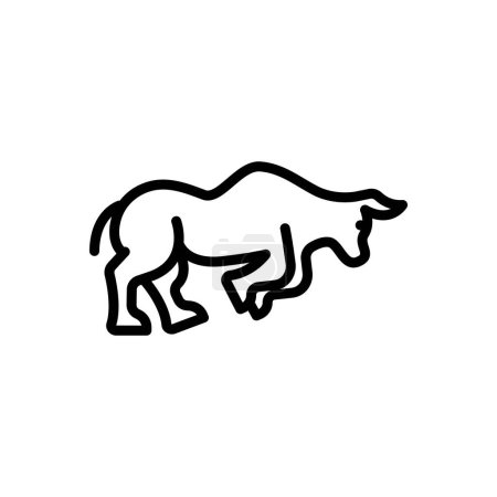 Illustration for Black line icon for bull - Royalty Free Image