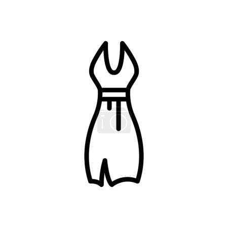 Illustration for Black line icon for dress - Royalty Free Image