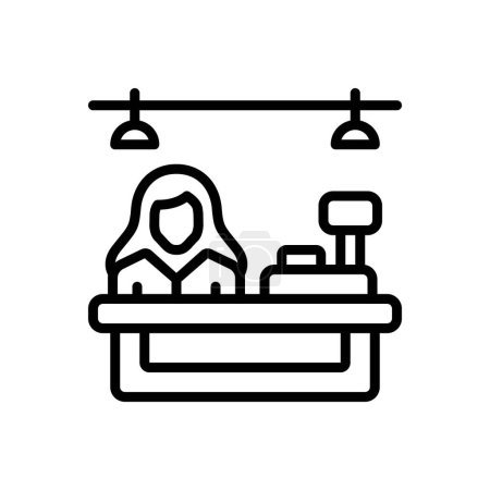 Illustration for Black line icon for cashiers - Royalty Free Image