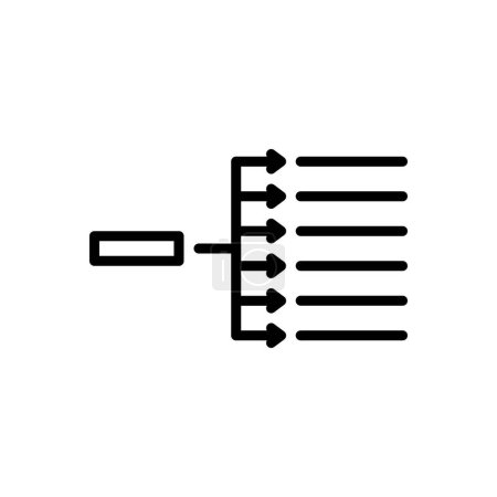 Illustration for Black line icon for addressing - Royalty Free Image