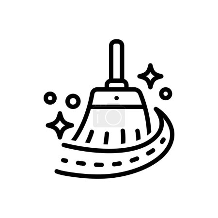 Illustration for Black line icon for cleaner - Royalty Free Image