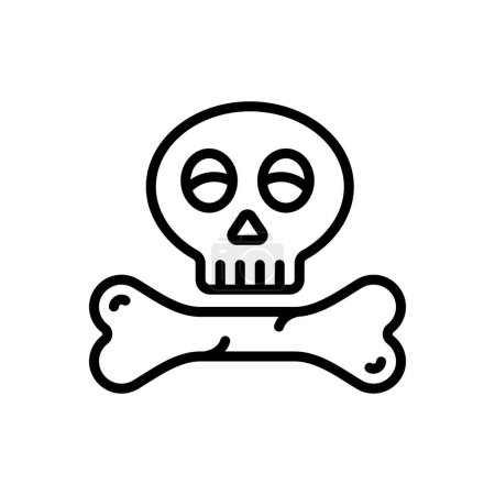 Illustration for Black line icon for bones - Royalty Free Image