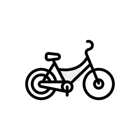 Illustration for Black line icon for bicycle - Royalty Free Image