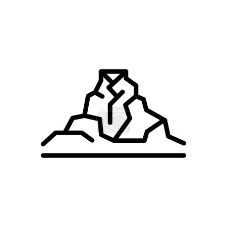Ilustración de Icono de línea negra para montaña - Imagen libre de derechos