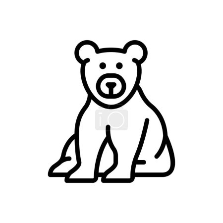 Ilustración de Icono de línea negra para oso - Imagen libre de derechos