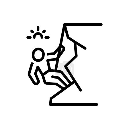 Illustration for Black line icon for climbing - Royalty Free Image