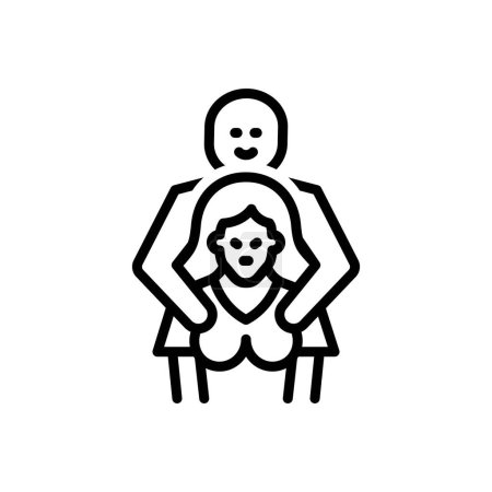 Illustration for Black line icon for inappropriate - Royalty Free Image