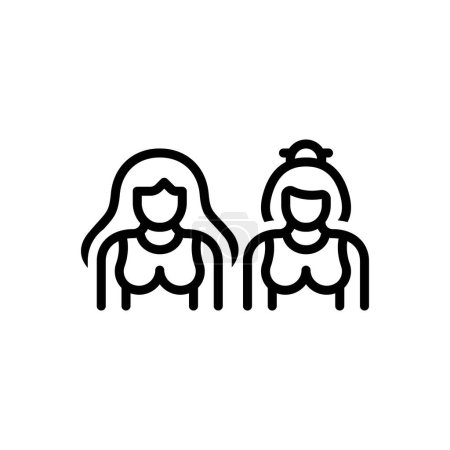 Illustration for Black line icon for babes - Royalty Free Image