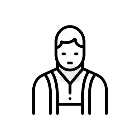 Illustration for Black line icon for boy - Royalty Free Image