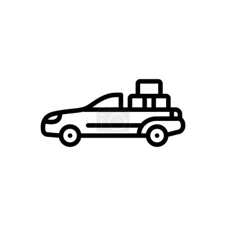 Illustration for Black line icon for pickup - Royalty Free Image