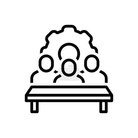 Illustration for Black line icon for subcommittee - Royalty Free Image