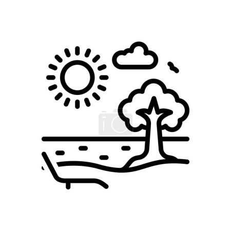 Illustration for Black line icon for summer - Royalty Free Image