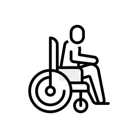 Illustration for Black line icon for disabled - Royalty Free Image