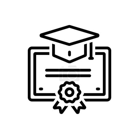Illustration for Black line icon for degree - Royalty Free Image