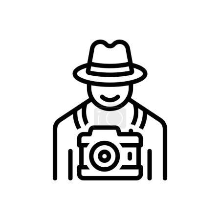 Illustration for Black line icon for photographers - Royalty Free Image