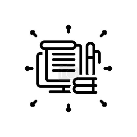 Illustration for Black line icon for assign - Royalty Free Image