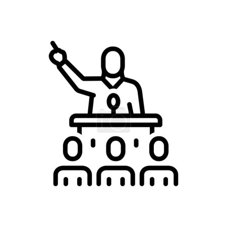 Illustration for Black line icon for politicians - Royalty Free Image