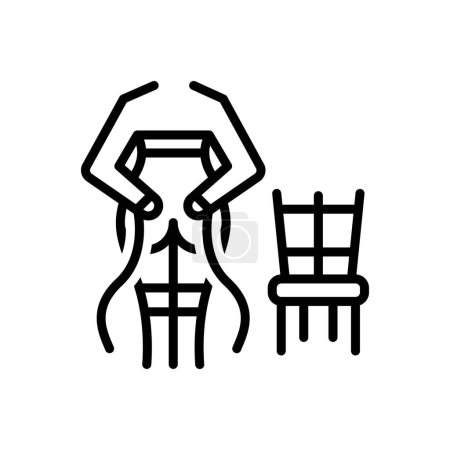 Illustration for Black line icon for bondage - Royalty Free Image