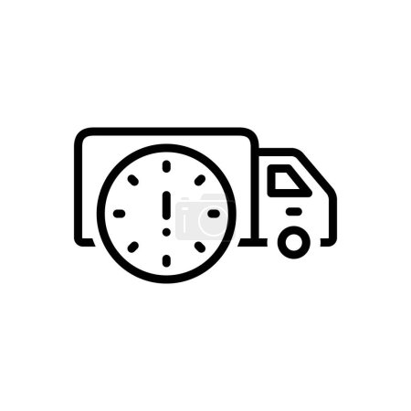 Illustration for Black line icon for delays - Royalty Free Image