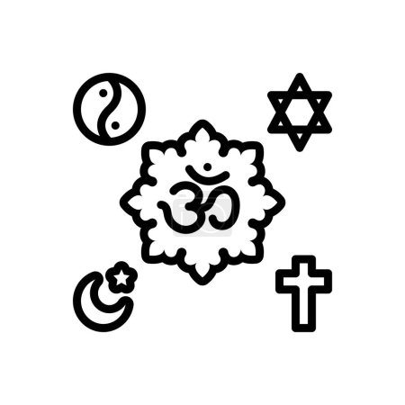 Illustration for Black line icon for religious - Royalty Free Image