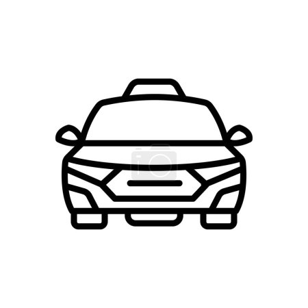 Illustration for Black line icon for cab - Royalty Free Image
