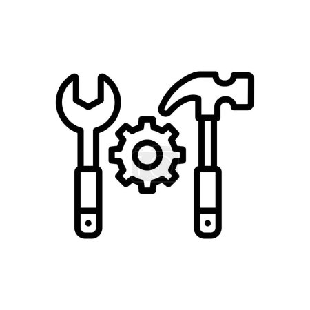 Illustration for Black line icon for tool - Royalty Free Image