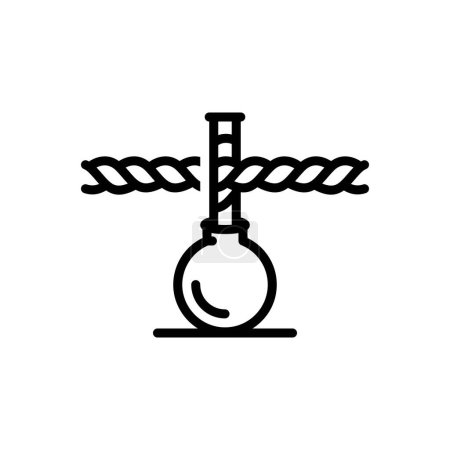 Ilustración de Icono de línea negra para cuerda - Imagen libre de derechos