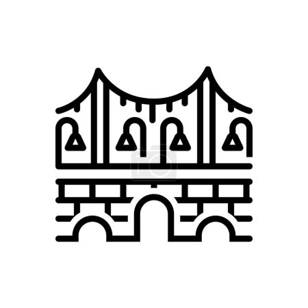 Illustration for Black line icon for bridges - Royalty Free Image