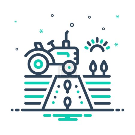 Illustration for Mix icon for farming - Royalty Free Image