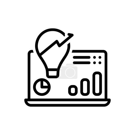 Illustration for Black line icon for insights from - Royalty Free Image