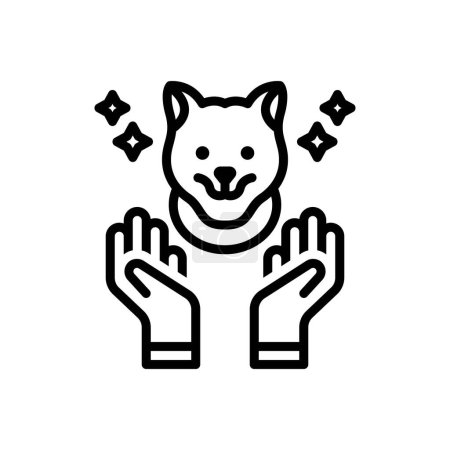 Illustration for Black line icon for pet care - Royalty Free Image
