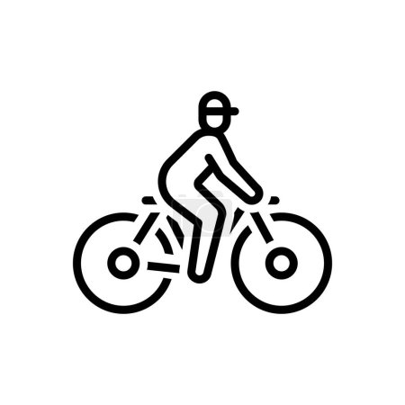 Téléchargez les illustrations : Icône de ligne noire pour vélo - en licence libre de droit