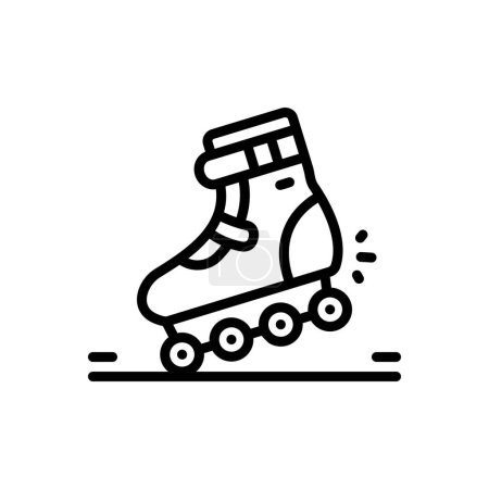 Téléchargez les illustrations : Black line icon for skating - en licence libre de droit