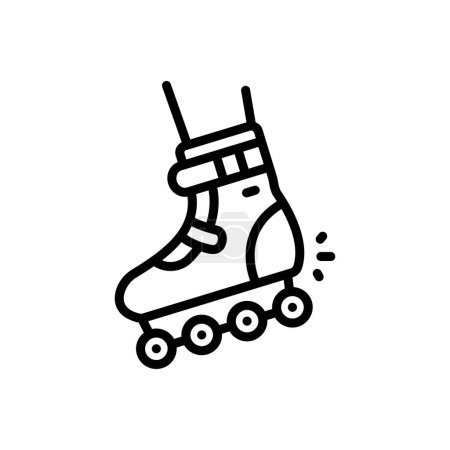 Téléchargez les illustrations : Black line icon for skating - en licence libre de droit