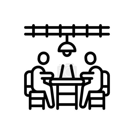 Ilustración de Black line icon for co worker - Imagen libre de derechos